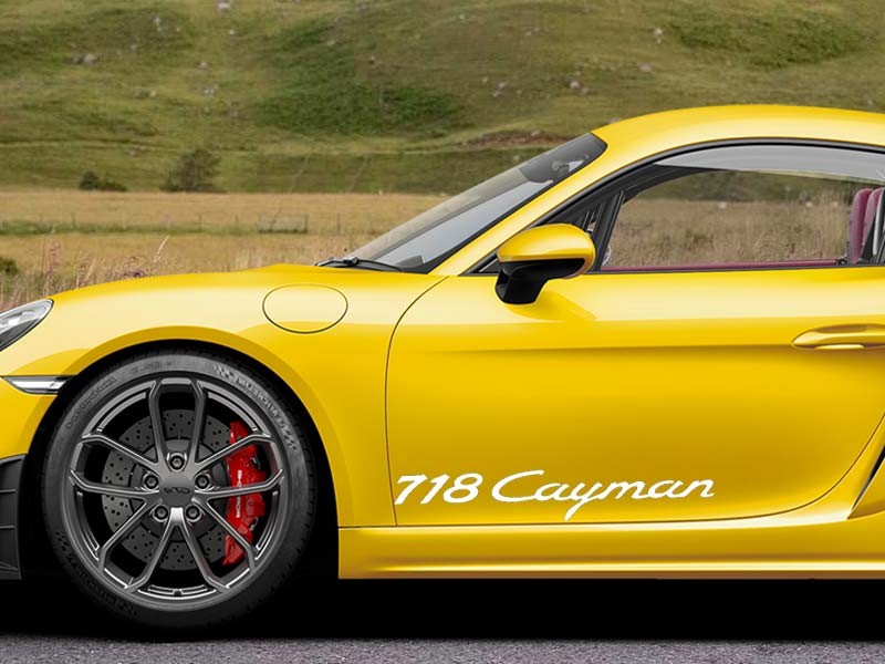 Porsche 718 Cayman x2 Door Sticker